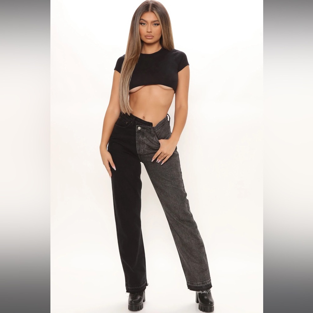 Crossover Two Tone Jeans